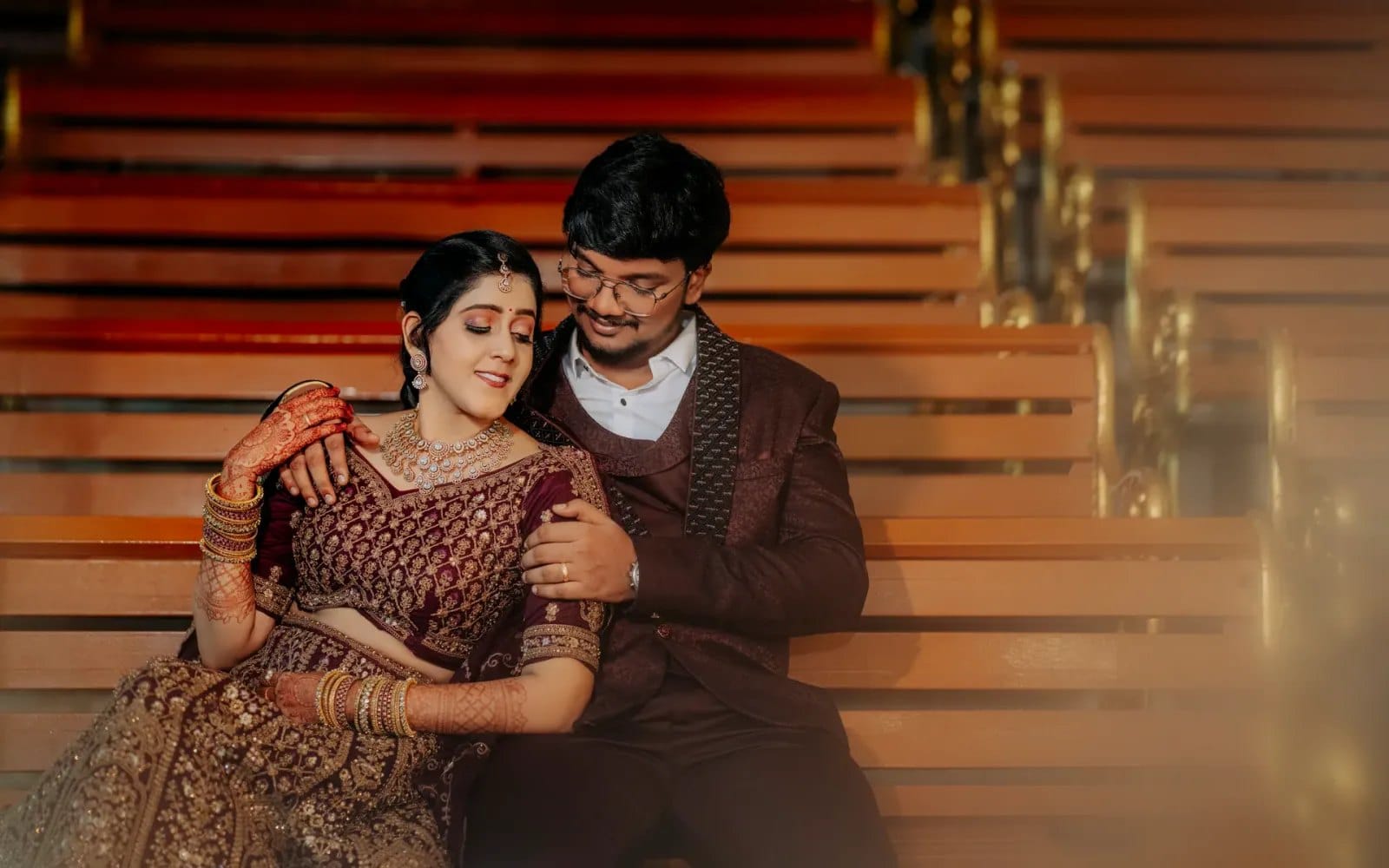 A candid, unposed moment between a couple, photographed by LNC Photography in Chennai